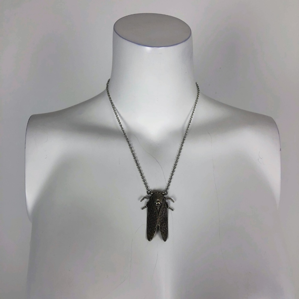 Cicada Bug Necklace Silver Pendant Boho Boyhood - Picture 5 of 8